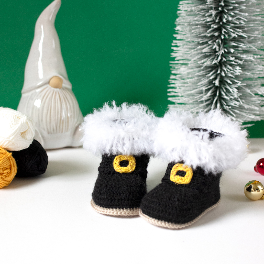 Tuto chaussons au crochet Bottines de Père Noël