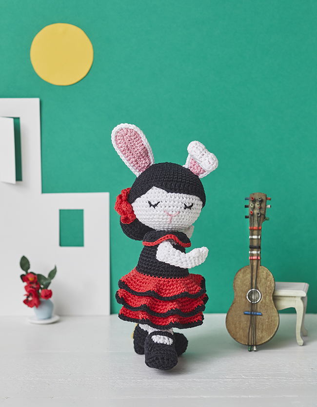 Tuto lapin au crochet flamenco